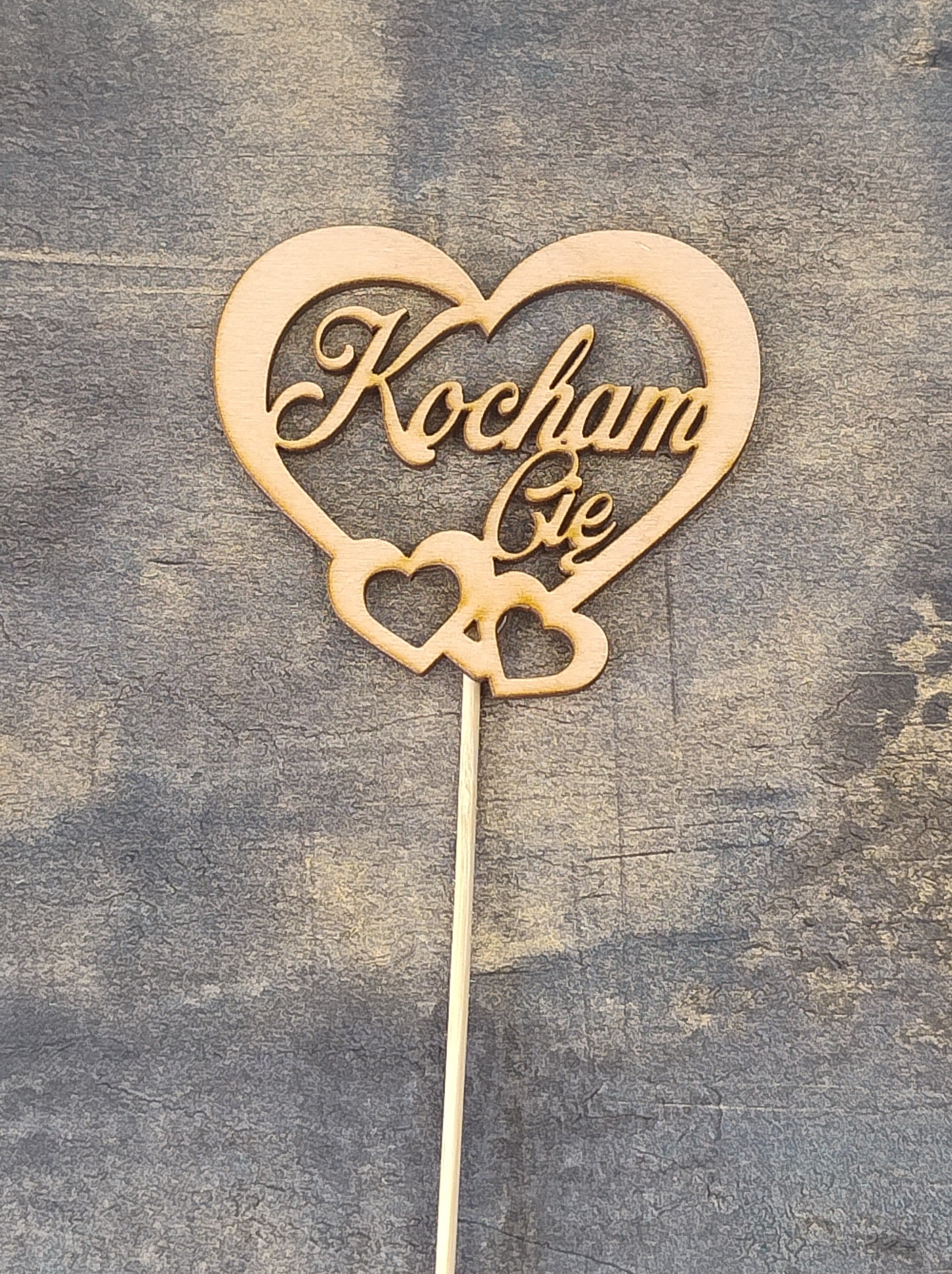 (KLE-FOZD01BS) Toper dekoracyjny, Serce Kocham Cię
